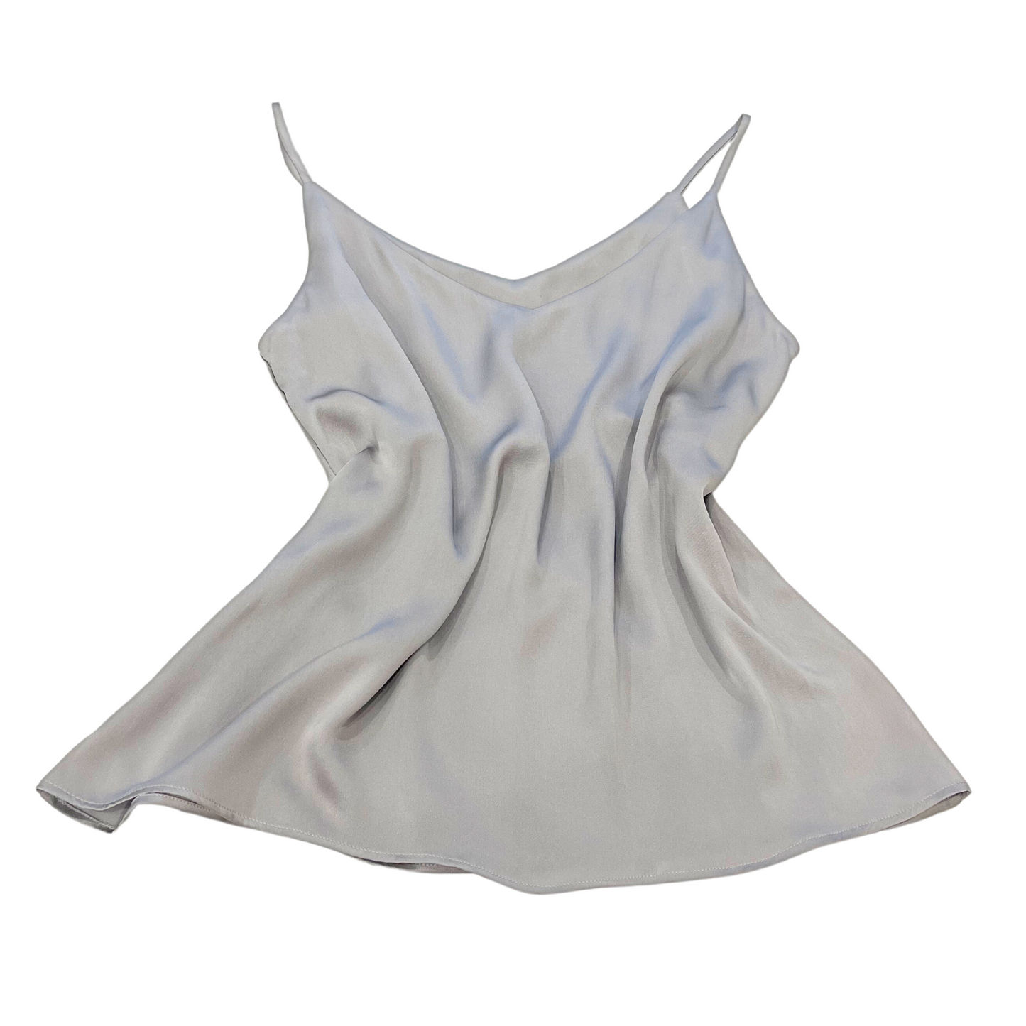 Light Gray Charmeuse Silk Tank top and Short Set - Silk Loungewear