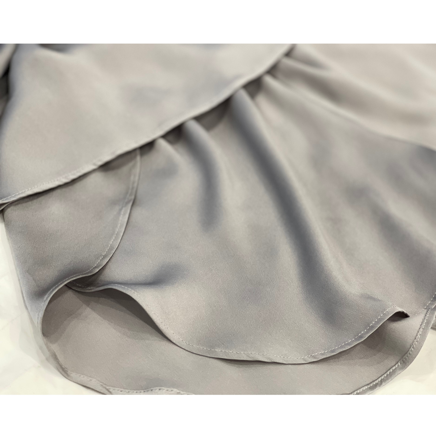Light Gray Charmeuse Silk Tank top and Short Set - Silk Loungewear