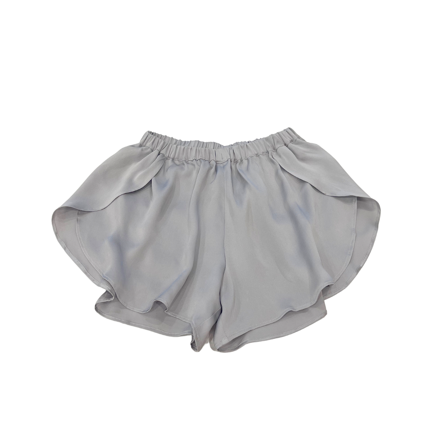 Light Gray Charmeuse Silk Tank top and Short Set - Silk Loungewear